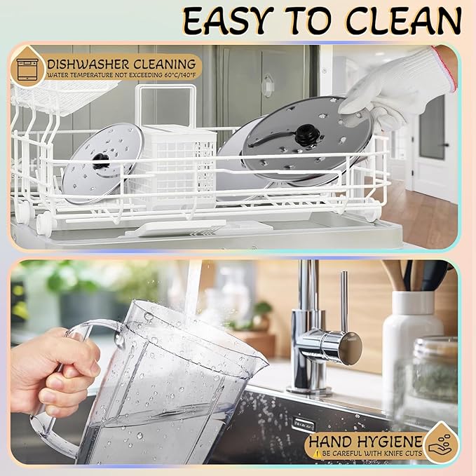 14 Cup Food Processor, French-Fry-Cutter, Blending, Mixing, Shredding, and Slicing, Meat and Vegetable Chopping, Doughing for Home Use, Mincing, and Pureeing,4 Speeds,600W