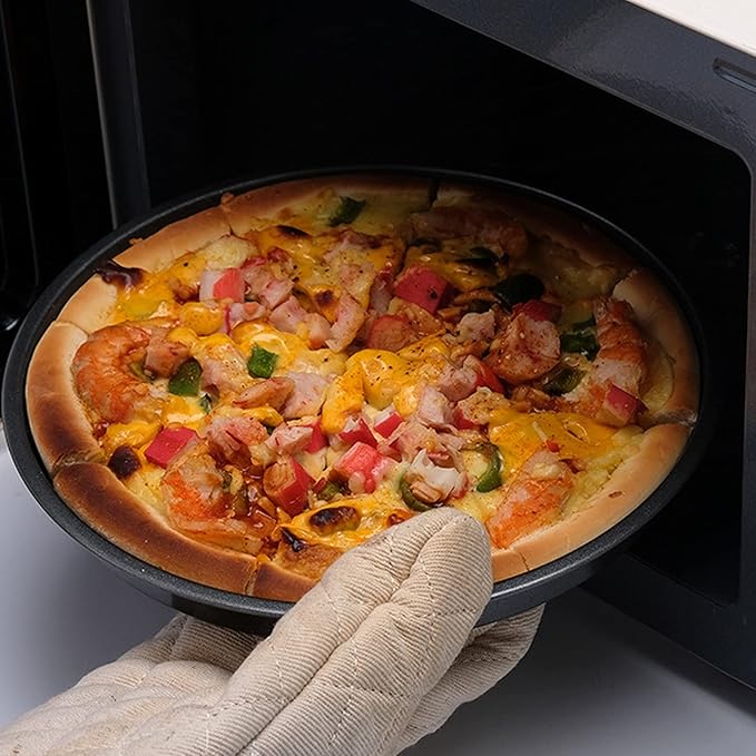 2Pcs Pizza Pan, 6in/9in/10in/12in Deep Dish Round Pizza Pan for Oven, Non Stick Thickened Carbon Steel Baking Pan for Home Kitchen, Dishwasher Safe(10in)