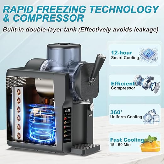 Ice Cream Maker, Slushie Machine for Home, Slushy Machine 70 oz Margarita Machine with 6 Preset Programs for Ice Cream,