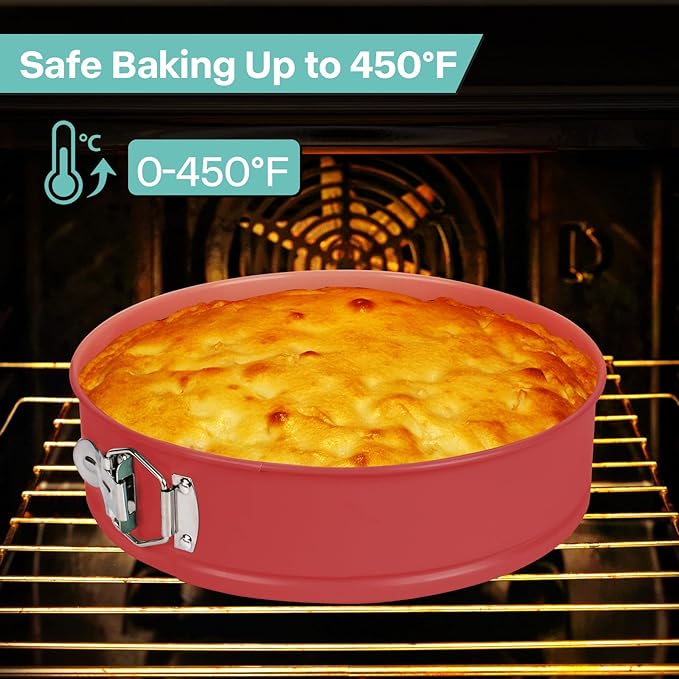 10In Glass Bottom Springform Pan,10 inch Nonstick Cheesecake Pan with Silicone Seal for Easy Release, Leak-Proof, Great Gift for Baking Lovers