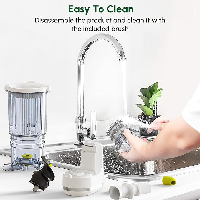 Masticating Juicer Attachment for KitchenAid Stand Mixer, Cold Press Slow Juicer with 4.9" Large Feed Chute for Whole Fruits & Vegetables, Includes 2*1L Measuring Cups for Kitchenaid Mixer Attachments