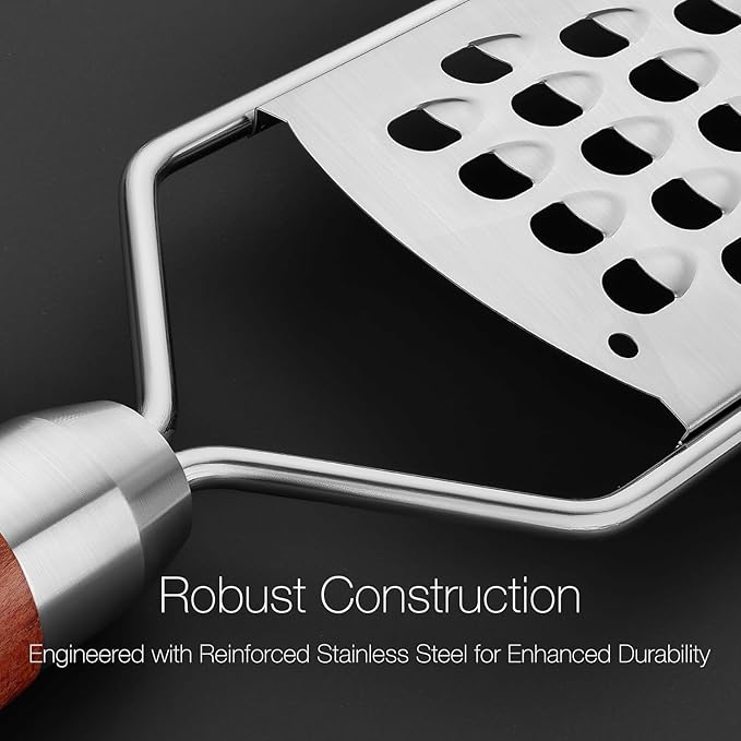 Professional-Grade Lemon Zester with Ultra-Coarse Blades, Heavy-Duty Cheese/Vegetable Grater, Solid Wood Handle Design - Rust-Resistant Durable, Essential Kitchen Tool (B1)