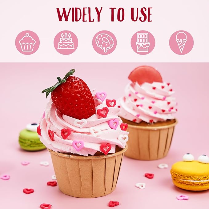 Edible Sweet Heart Sprinkles For Cake Decorating, Love Sugar Mixes 150g/5.29oz, White Pink and Red Sprinkles, Cupcake, Ice Cream, Cookie, Mother's Day, Valentine's Day, Wedding Party Supplies