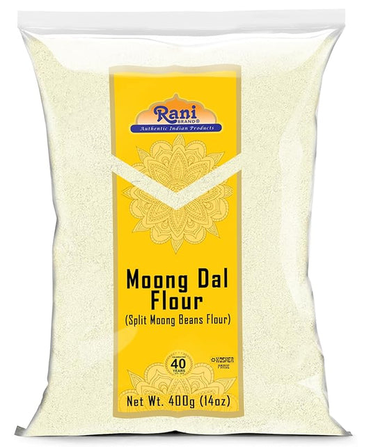 Rani Moong Flour (Mung Bean Flour, Green Gram Flour) 14oz (400g) ~ All Natural | Vegan | Gluten Friendly | NON-GMO | Kosher | Indian Origin