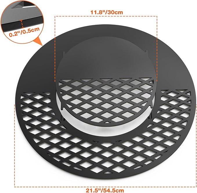 onlyfire BBQ Griddle and Grate Combo Kit for Weber 22 inch Kettle Charcoal Grills