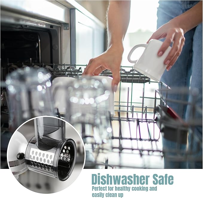 Stainless Steel Slicer Shredder Attachments for KitchenAid Stand Mixers, Vegetable Shredder, Cheese Grater, Salad Maker, Food Slicers Chopper Grinding Powder Accessories with Detachable 5 Blades