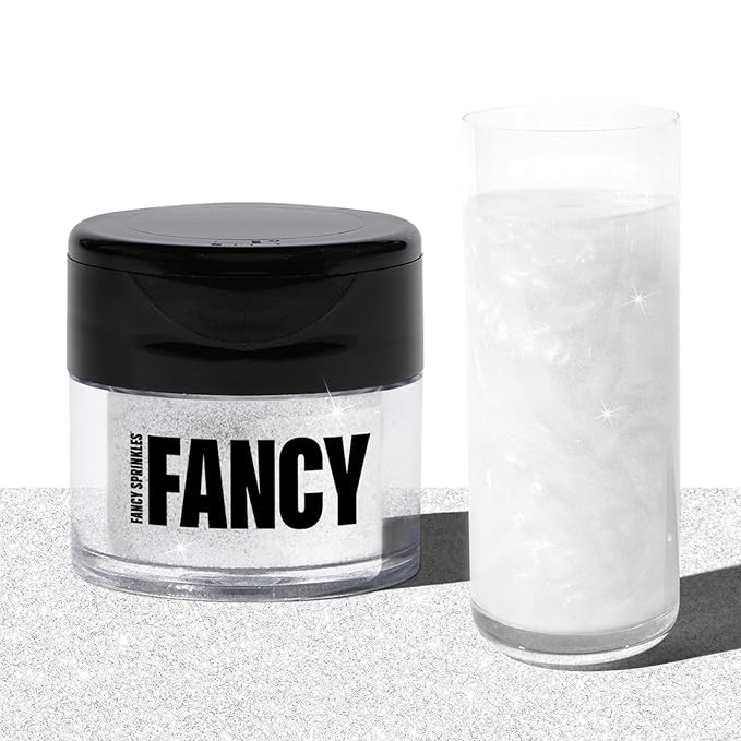 Fancy Sprinkles Diamond White Premium Edible Glitter, 100% Edible Glitter for Sparkling Food & Drinks No Taste or Texture (4gm)