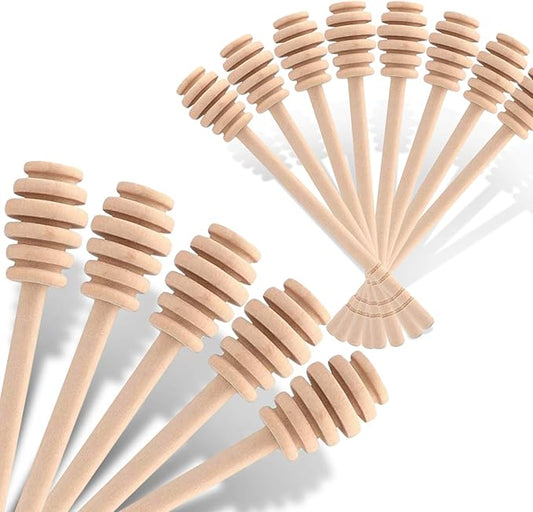 12 Pack Mini Wooden Honey Dipper Sticks, Honey Dippers 6 inch with Individually Wrapped Server for Honey Dispense Drizzle Honey and Wedding Party Favors