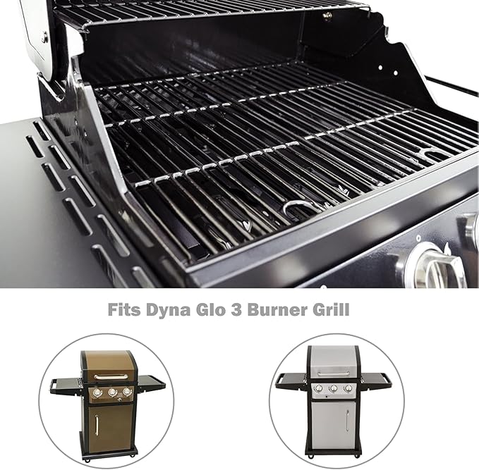 DGB390SNP-D Grill Grates Parts for Dyna Glo Grill Replacement Parts DGB390SNP DGB390BNP-D Cooking Grates Dyna Glo 3 Burner Gas Grill Parts 104-13002 Grill Grates DGB390CNP Cast Iron Grid Grate 17.6 in