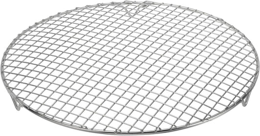 uxcell Round Cooking Rack with Legs, Dia 13.8 Inch 304 Stainless Steel Barbecue Grill for Cooking Baking Barbecue Air Fryer Racks, Silver
