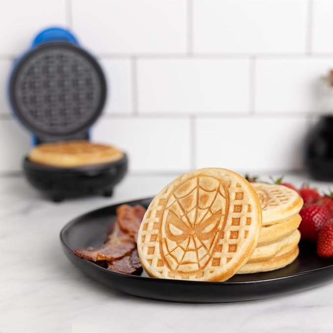 Uncanny Brands Spider-Man Mini Waffle Maker - Cook With Your Favorite Webhead