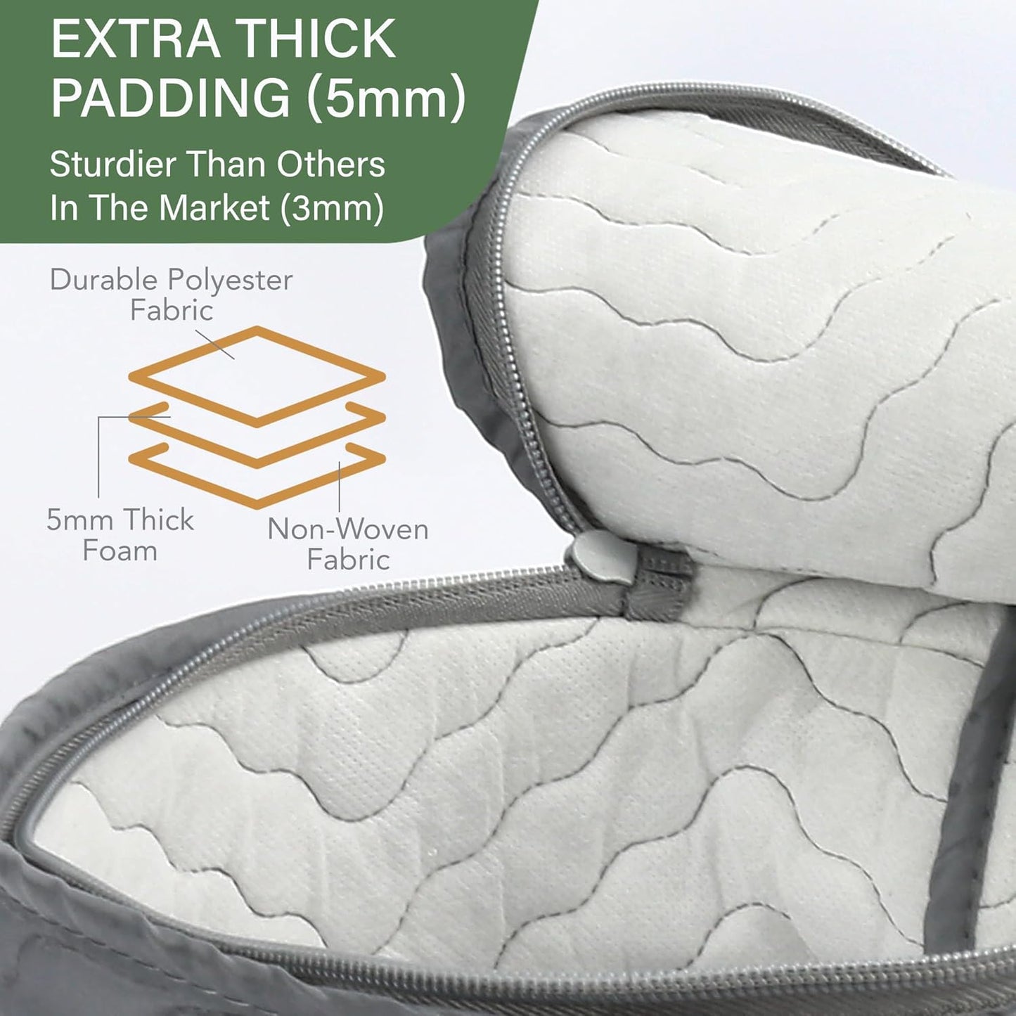 LotFancy China Storage Containers - Quilted 6-Piece Set Storage Box- Stores Chinaware, Stemware, Dinnerware, Dish Storage Service for 12, 48 Pcs Felt Protectors, Cardboard Dividers Included