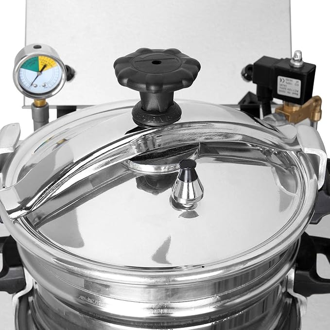 INTSUPERMAI 16L Commercial Electric Pressure Fryer Stainless Steel Countertop Pressure Fryer Electric Fried Chicken Stove Professional Tabletop Restaurant Kitchen Frying Machine 110V 2.4KW