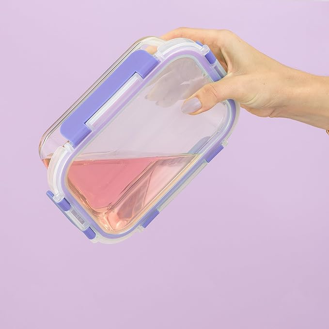 JoyJolt 24pc Borosilicate Glass Storage Containers with Lids | 12 Airtight/Freezer Safe Food Storage Containers for Pantry and Kitchen | Meal Prep Container for Lunch | Glass Tupperware Set