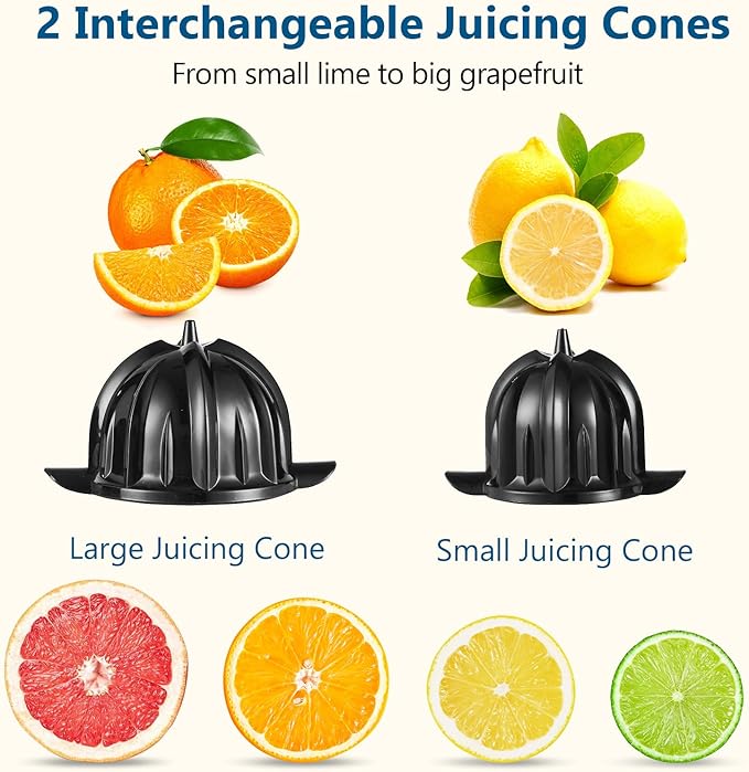 Citrus Juicer, Orange Juicer Machine, Stainless Steel Hands Free Lime Grapefruit Squeezer, Electric Citrus Juicer for Juice, Fruits, Lemons