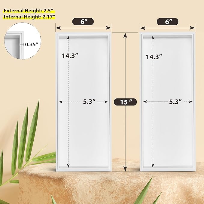 Kitchen Drawer Organizer Bins, Stackable Deep Bamboo Drawer Organizer for Silverware, Utensils, Cutlery, Flatware, Junk, Dresser, Bathroom, 15" x 6" x 2.5" (Set of 2)