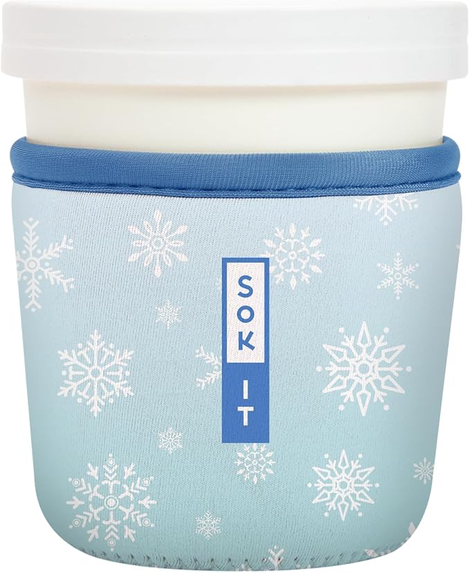 Sok It IceCreamSok Insulated Neoprene Cover (Let It Snow, Tapered Ice Cream Pints)