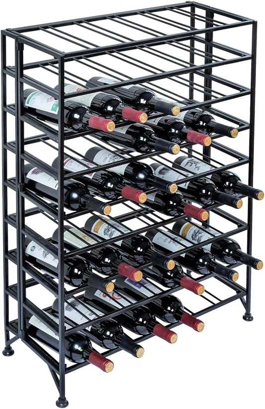 Wine Rack Freestanding Floor,Gray Metal Wine Rack, 9 Tier Wine Stand,Wine Storage Holds up to 54 Bottles,No Assembly Required