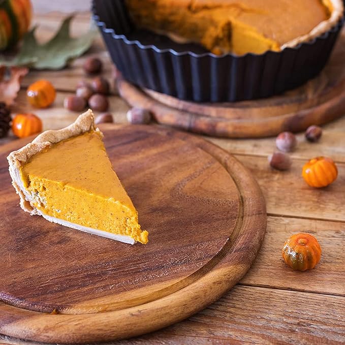 2 Pack Nonstick Tart Pan, Quiche Pan, Carbon Steel Deep-dish Pie Pan with Removable Loose Bottom (11 In)