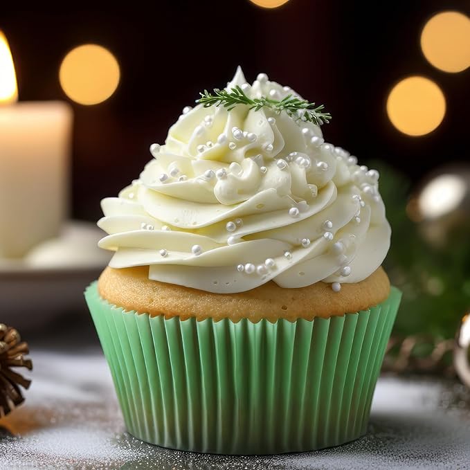 Dazzjoy Edible White Pearl Sugar Sprinkles, White Pearls for Cake Decorating, 130g/4.58oz, Candy Baking Cake Decorations, Cupcake Toppers & Cookie Decoration, Wedding Party Valentines Easter Supplies