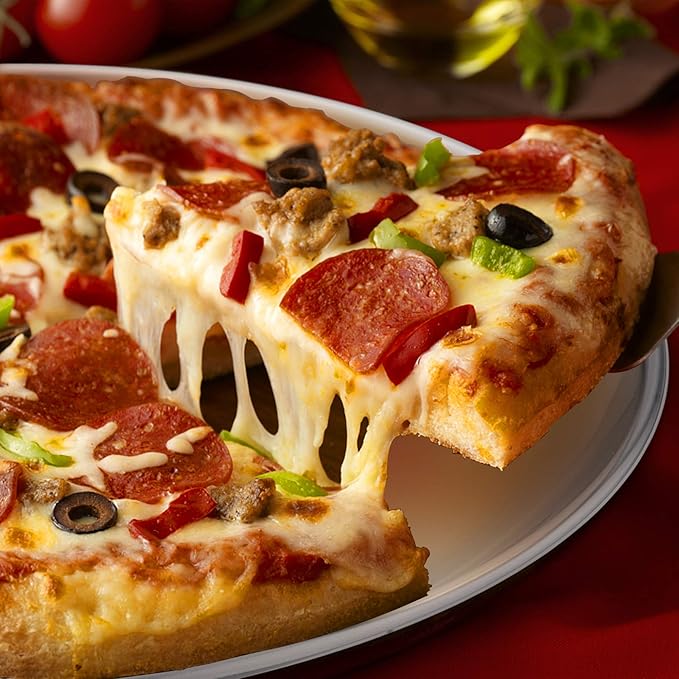 P&P CHEF Pizza Pan Bakeware for Home Kitchen, Stainless Steel Pizza Tray for Baking Pizza, Healthy & Reusable & Easy Clean, Oven & Freezer Safe, 10 Inch & Silver