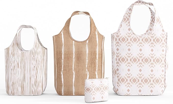 Reusable Grocery Bag - Stylish Shopping Bag for Groceries - Foldable Tote Bag - Medium Size