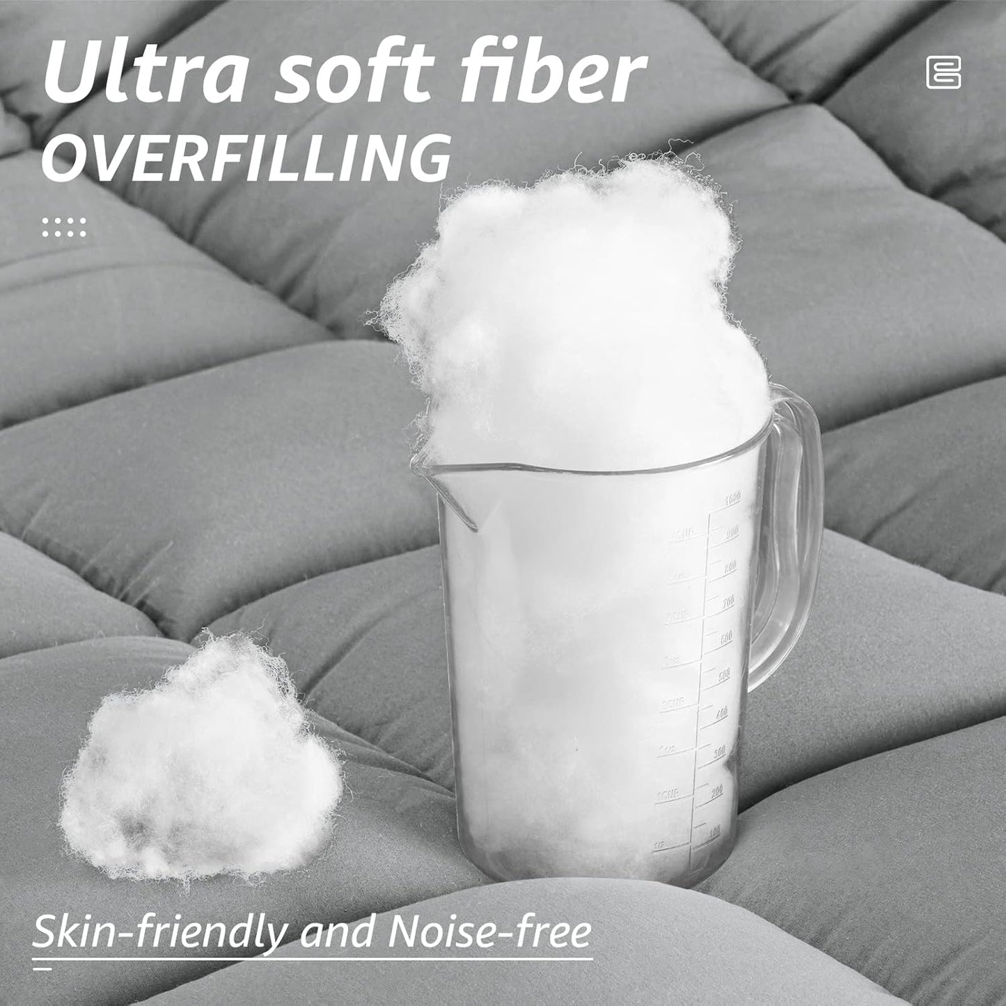 HYLEORY All Season California King Size Bed Comforter - Cooling Down Alternative Quilted Duvet Insert with Corner Tabs - Winter Warm - Machine Washable - Light Grey