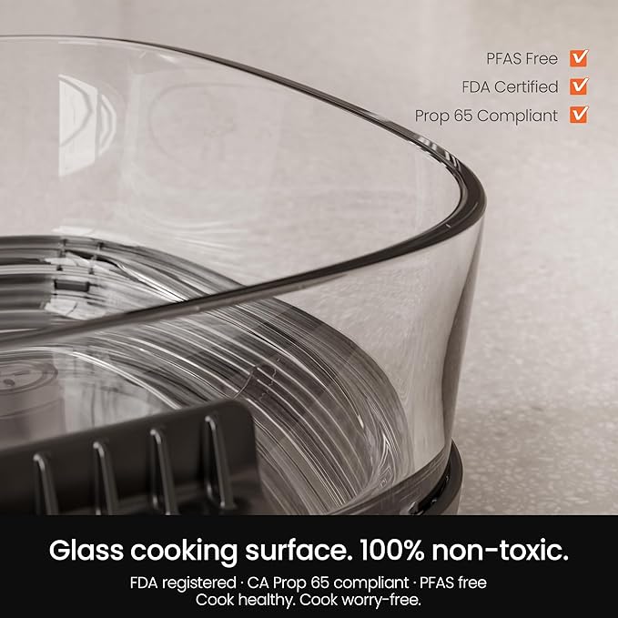 Kismile 5-in-1 Portable Glass Air Fryer, 2.6QT & 4.7QT Dual Glass Containers with Lids, 85% Less Oil, Compact Smart Air Fryer Oven for Deep Roast, Crisp, Keep Warm – Freezer & Dishwasher Safe