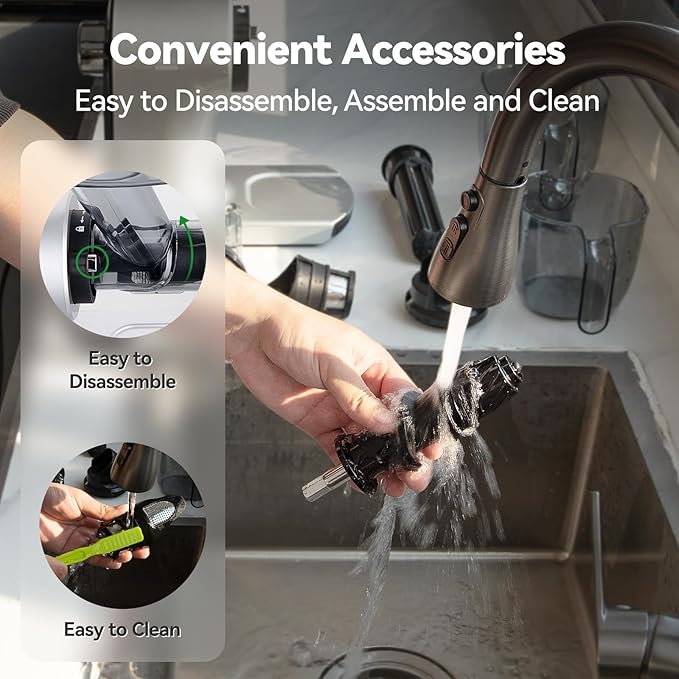 Juicer Machines,ORMEO HOME Cold Press Juicer with 3.60"Large Feed Chute For Vegetable and Fruit,Slow Masticating Juicers Easy to Clean,Quiet Motor,BPA-Free,High Juice Yield(Updated)