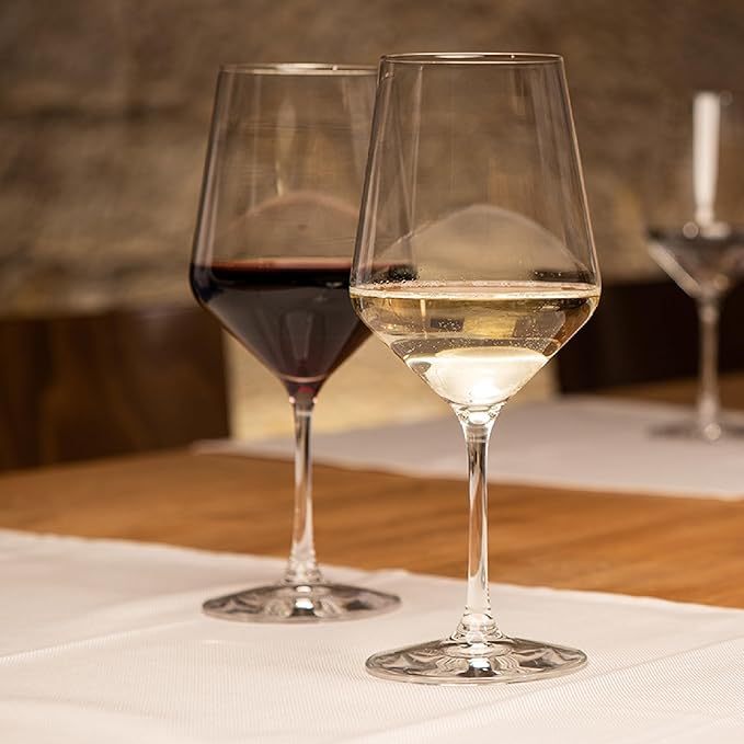 Stölzle Lausitz White Wine Glasses Set of 6 (Revolution). Dishwasher Safe, Lead-Free Crystal Luxury Wine Glass (12.25 fl oz). Durable Long Stem Wine Glasses - Genuine Stölzle Wine Glass Set