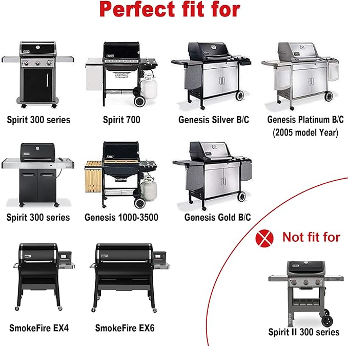 DELSbbq 17.4" x 11.8" Grill Cooking Grates for Weber Spirit 300, Spirit 700, Genesis Silver B/C, Genesis Gold B/C, Genesis Platinum B/C, Genesis 1000-3500,Grill Grates Replacement for 7525 7526 7638