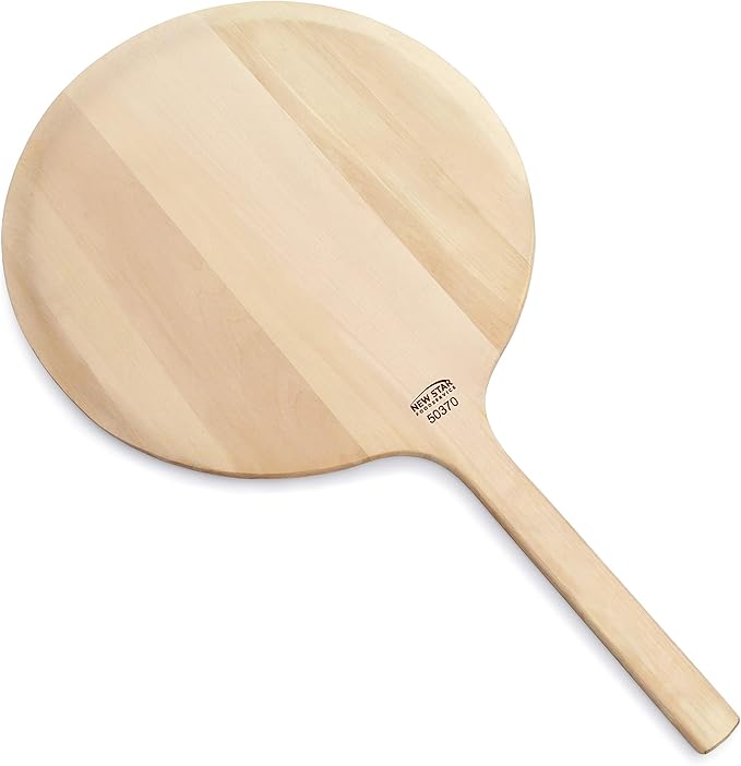 New Star Foodservice 50370 Restaurant-Grade Wooden Pizza Peel, 19" L x 19" W Plate, with 14" L Wooden Handle, 33" Overall Length