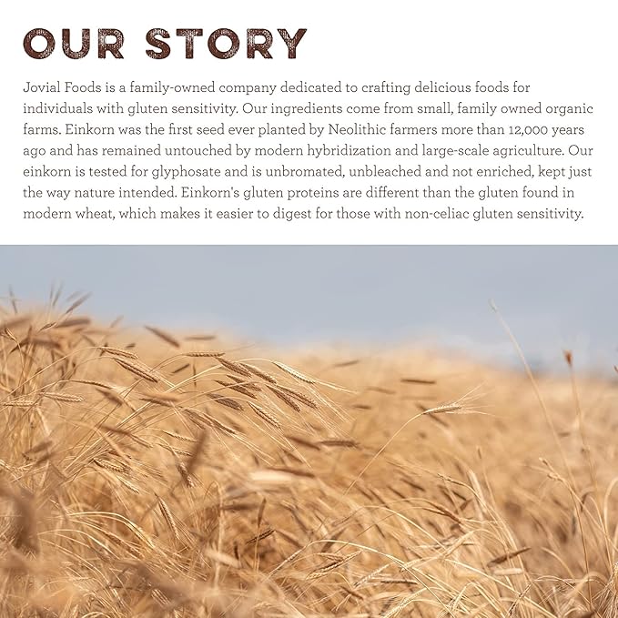 Jovial Organic Einkorn Unbleached All Purpose Flour - Bread Baking Flour for Sourdough, High Protein, Non-GMO, Organic Pizza & Pasta, European Italian, Glyphosate Free - 32 Oz, 2 Pack