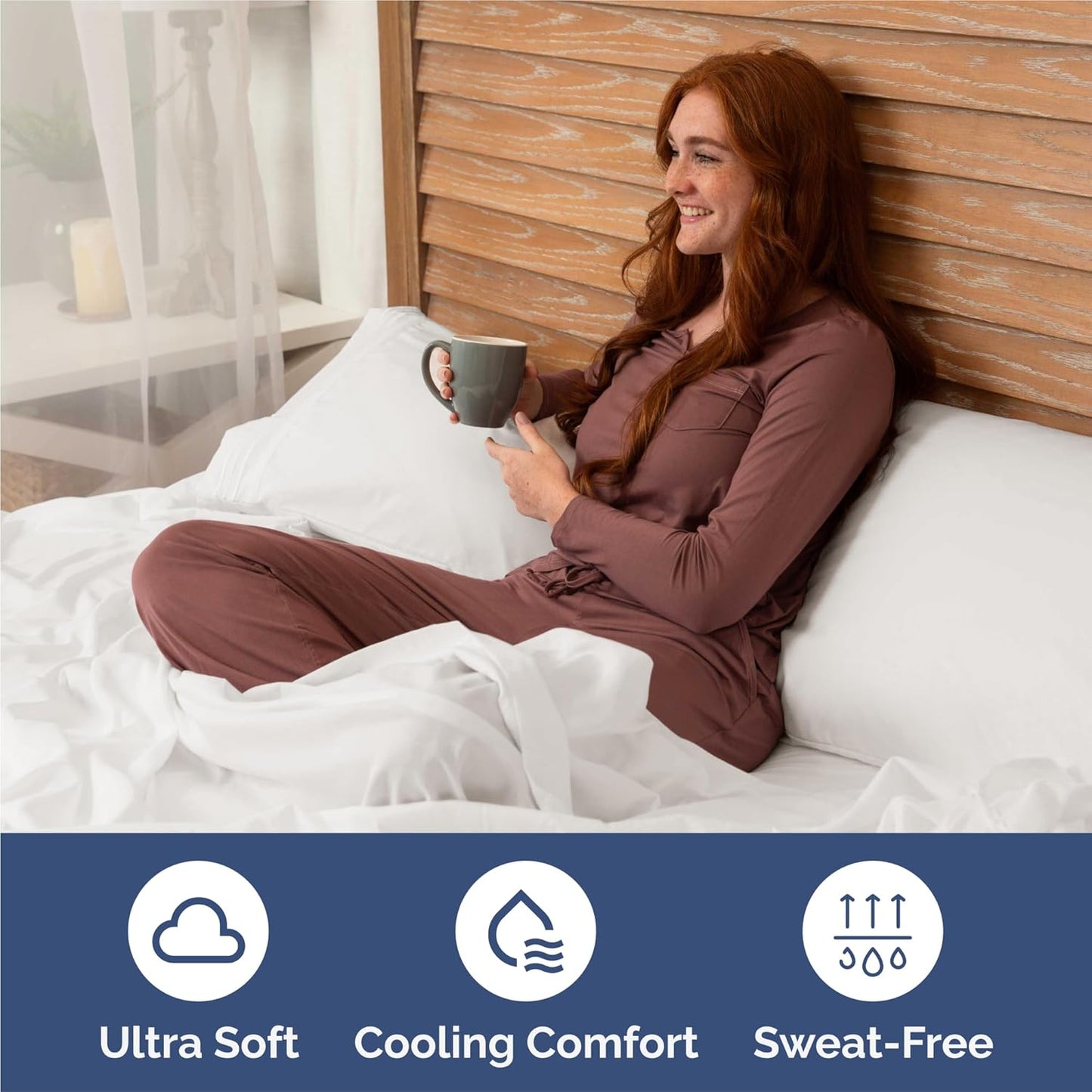 Split King Size 5 Piece Sheet Set - Comfy Breathable & Cooling Bed Sheets Set - Hotel Luxury Bedding for Women, Men, Kids, Teens, Boys & Girls - Deep Pockets & Wrinkle Free - Oeko-Tex - Antique White