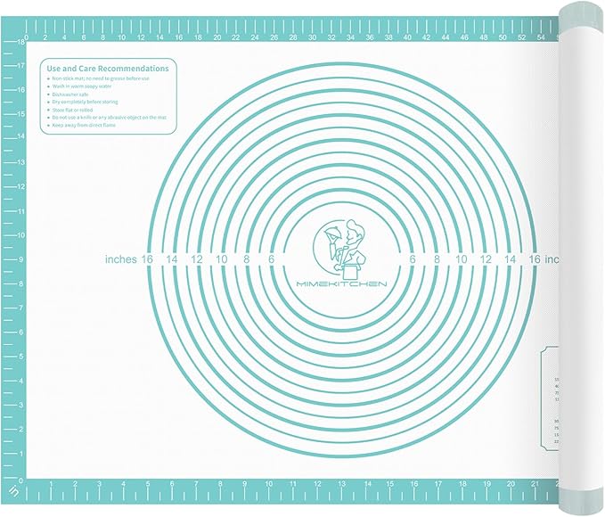 Non stick Pastry Mat, Dough Mat for Rolling, Silicone Baking Mat, Fondant/Pie Crust Mat Kitchen Counter Mat, Macarons Bread Baking Mat Baking Supplies Extra Large 28 x 20 Inch