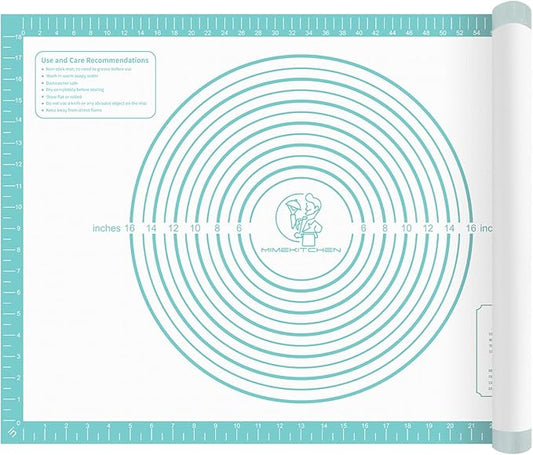 Non stick Pastry Mat, Dough Mat for Rolling, Silicone Baking Mat, Fondant/Pie Crust Mat Kitchen Counter Mat, Macarons Bread Baking Mat Baking Supplies Extra Large 28 x 20 Inch