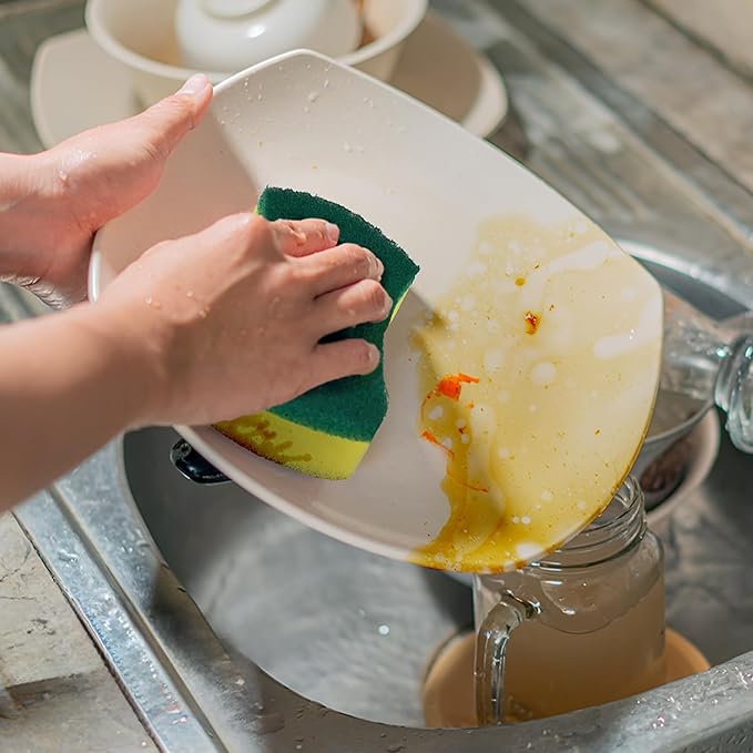 Kitchen Cleaning Sponges,96 Pack Eco Non-Scratch for Dish,Scrub Sponges