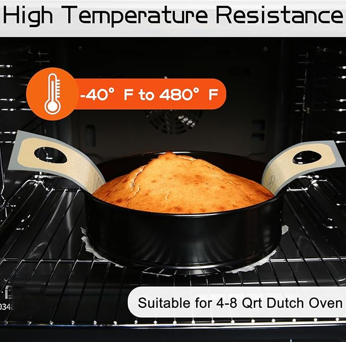 Silicone Bread Sling for Dutch Oven, 2 PCS Non-Stick & Easy Clean Reusable Silicone Bread Baking Mat with Long Handles, Easy to Transfer Sourdough Bread(Grey), medium, Gray