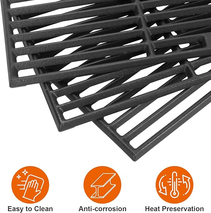 Cast Iron Grill Grates for Charbroil Performance 5 Burner Grills 463275517 463243518 463243519 463275717, Cooking Grids for Charbroil Performance 6 Burner 463274419 Grill, G470-0002-W1 G470-0003-W1