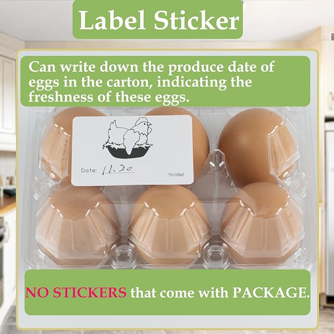 50 Pack Egg Cartons Cheap Bulk, Plastic Egg Cartons 6 Count, Reusable Chicken Egg Tray Holders for Home Market Farm Ranch (2x3 Grids)