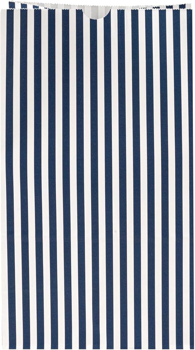 Restaurantware Bag Tek 12 LB Disposable Lunch Bags 100 Sturdy Take Out Bags - Flat Bottom Great For Restaurants Cafes And Bakeries Blue And White Paper Popcorn Bags Versatile For Grocery