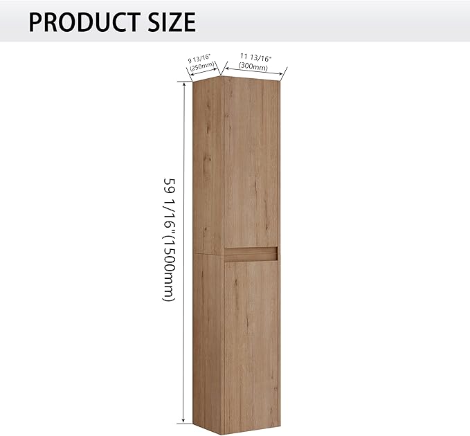 12" Bathroom Cabinet Wall Mounted, Bathroom Medicine Cabinet with 2 Door and 2 Shelf Over The Toilet, Wall Mounted Home Storage Cabinet - Brown