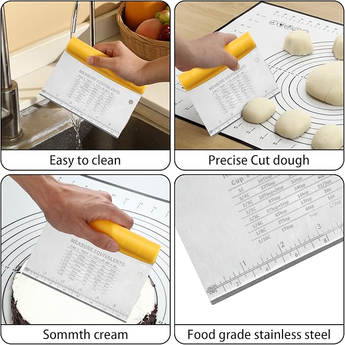 Unokit Rolling pin 3-Piece Set, 17.5" Rolling Pin with Adjustable Thickness Rings, Wooden Dough Roller, Rolling Pins for Baking Pizza, Pasta, Bread - Baking Essentials