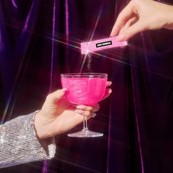 Fancy Sprinkles BFF Set (Opulust and Pretty Young Thing) Edible Glitter Packets Portable & On-The-Go for Sparkling Drinks, Champagne, Cocktails, Wine, Beer, & more. (2 Pack)