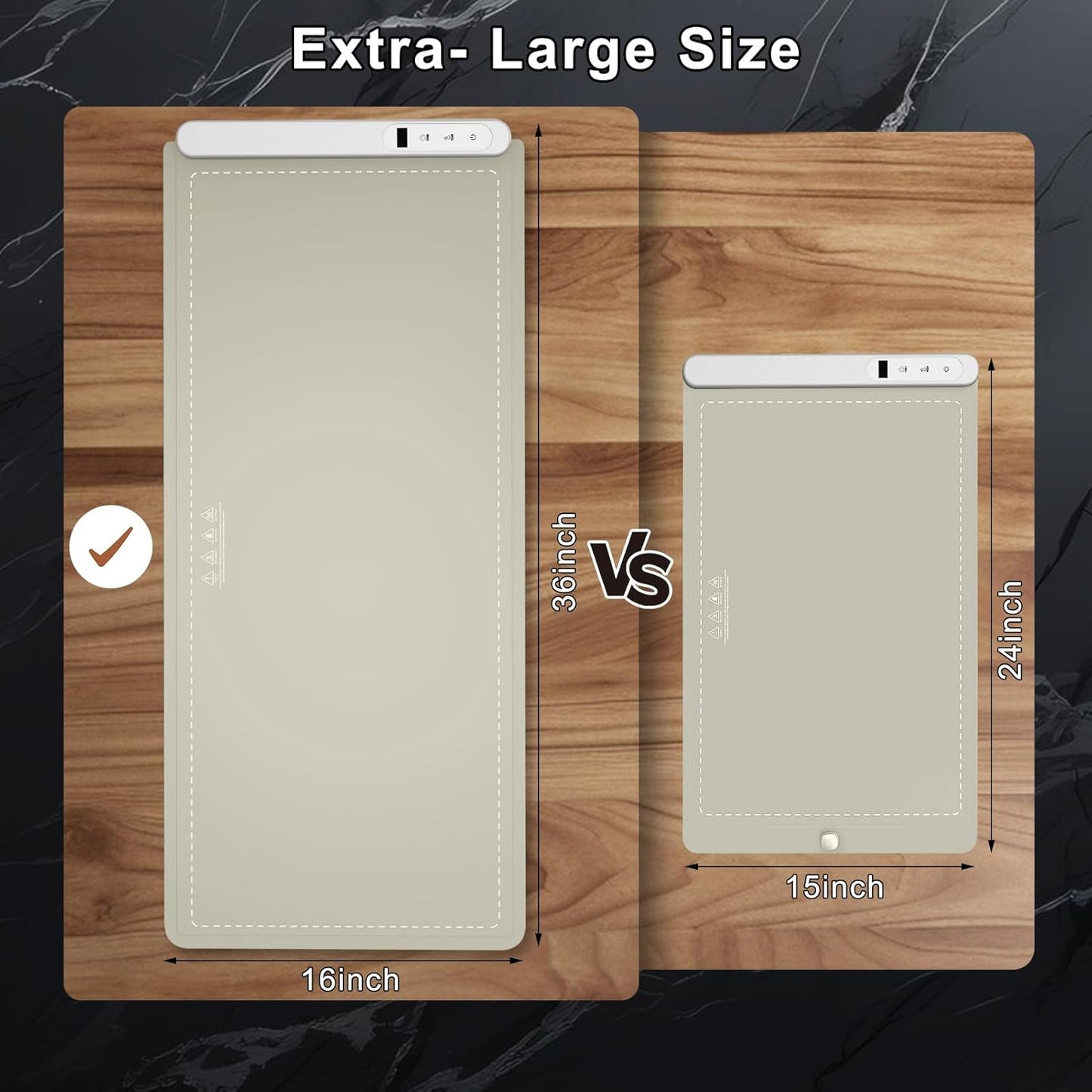 FYY Extra Large Food Warming Mat - Electric Warming Tray with 6 Temperature Settings and 6 Hours Timer, Full Surface Heating Food Warmer, Premium Silicone Heating Tray for Gatherings, Parties, Khaki