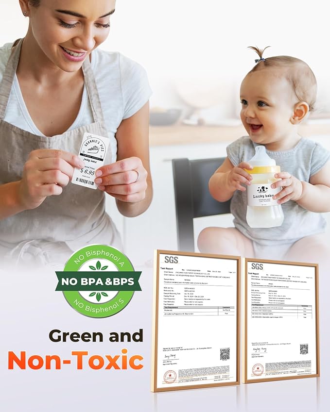 MUNBYN 4” X 2” Direct Thermal Labels, Thermal Printer Stickers, Strong Adhesive & Perforated Labels Paper for Barcode, Mailing, 500 Sheets/1 Roll