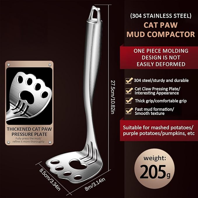 Mashed Potato Masher, Bean Smasher with Stainless Steel Handle, Heavy Duty Meat Masher Triturador de Papas para Pure, Suit for Potato, Guacamole, Fruits, Avocado, Bean and More