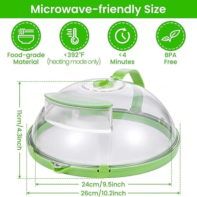 Steam And Reheat Microwave Cover, Microwave Splatter Cover, 2-In-1glass Microwave Cover For Food, Adjustable Steam Hole, Food Water Storage Box, Splash-Proof Design For Cooking (C)