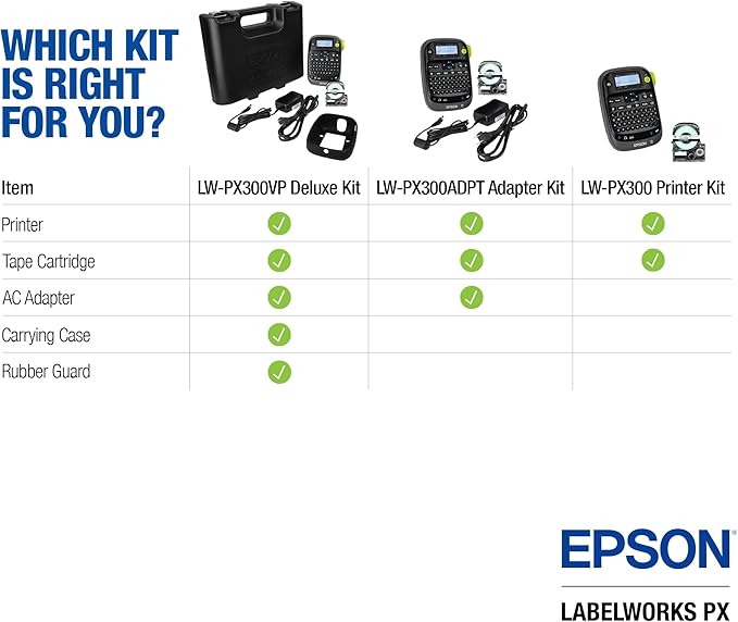 LABELWORKS Epson LW-PX300 Industrial Label Maker for Office – Compatible with Stickers, Magnets, and Shrink Tube, Portable Handheld Design, Label Maker and Tape Only