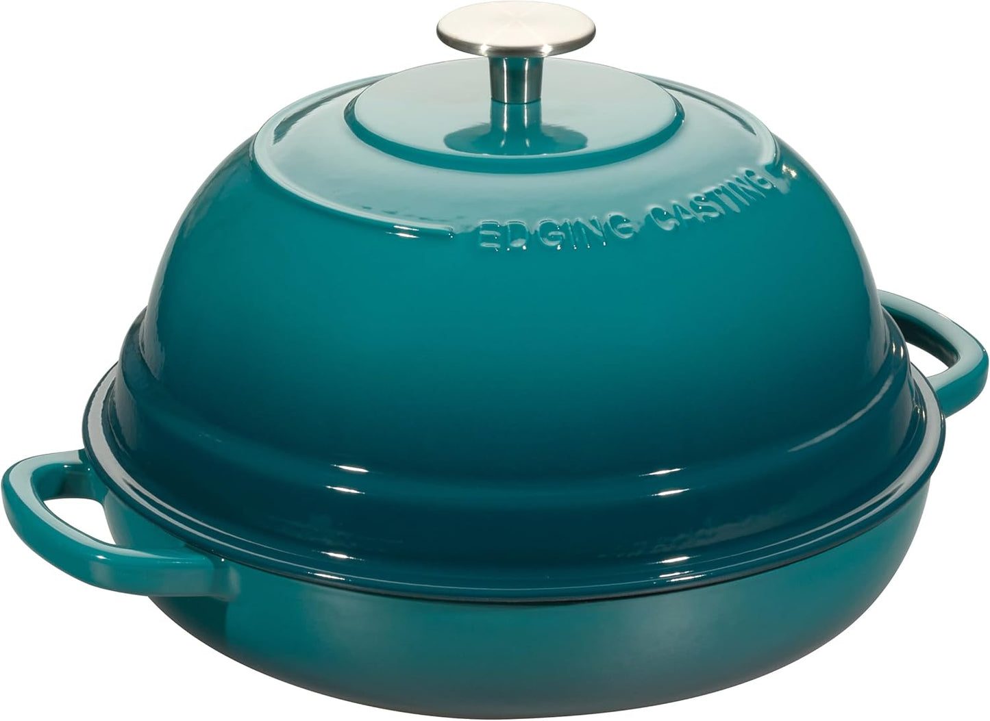 Enameled Cast Iron Dutch Oven Pot with Lid, Round Bread Oven for Homemade Sourdough Bread Baking, 6 Quart, Darkcyan